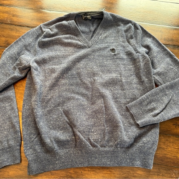 Men's Express Heathered Blue V-Neck Sweater- Size L - Picture 10 of 10